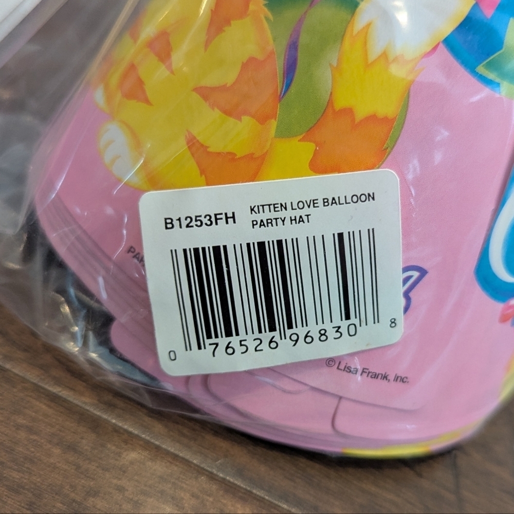 Lisa Frank Vintage 90s Party Hats 8 Pack- Kitten Love Balloon Party Supplies - Picture 5 of 5